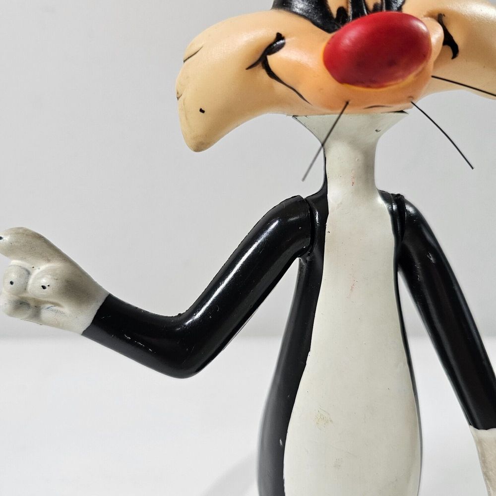 Sylvester The Cat Plush 16" 1995 and Dakin Plastic Figure 8" 1969 Warner Bros - Picture 15 of 16